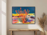 Southwestern Desert Wall Art - Western Ocotillo Painting - Colorful Cactus Decor - Retro Midcentury Art - Canvas or Paper - &quot;DESERT WHISPER&quot;