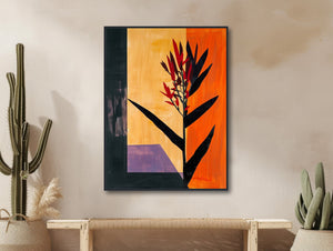 Abstract Yucca Painting - Western Desert Wall Art - Minimal Colorful Botanical - Retro Midcentury Art - Canvas or Paper - &quot;DESERT BLOOM&quot;