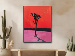 Joshua Tree Painting - Western Desert Decor - Southwestern Wall Art - Midcentury Modern - Framed Canvas or Giclée Print - &quot;DANCING SHADOW&quot;