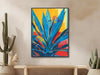 Southwestern Blue Yucca Painting - Western Desert Wall Art - Colorful Botanical - Retro Midcentury Art - Canvas or Paper - &quot;BLUE YUCCA&quot;