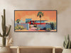 Mid-Century Architecture Art - Palm Springs Retro Painting - Giclée Print or Framed Canvas - Mid Century Modern Wall Art - &quot;RUBY RETREAT&quot;