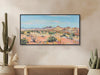 Western Desert Painting - Southwest Landscape Art - Vintage Cactus Decor - Midcentury Art - Framed Canvas or Giclée Print - &quot;MESA HILLS&quot;